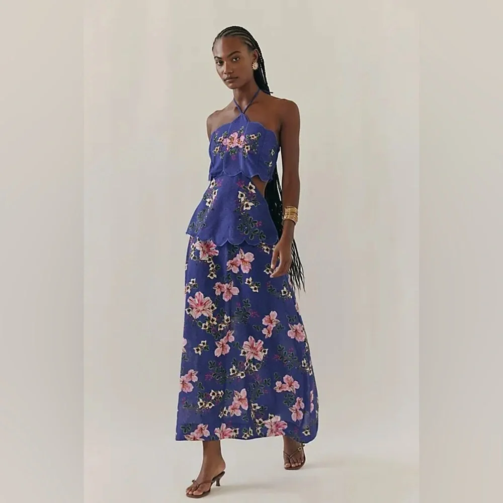 NWT Free People Agua Bendita Jamie Floral Tropical Maxi Dress